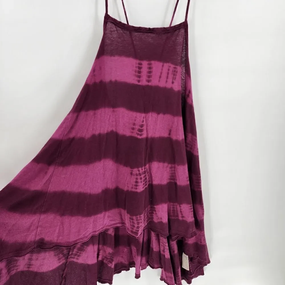 Free people dress flowy medium tie dye purple pink